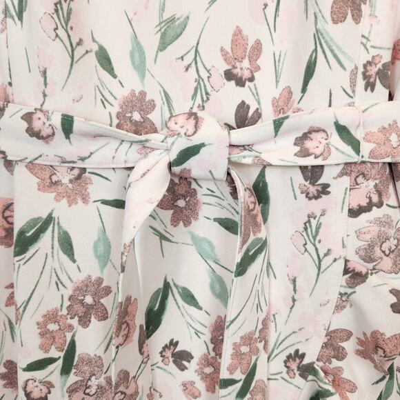 Calvin Klein Women's Short Sleeve Ruffle Hem Tie Belted Dress Pink Size 10 - Picture 6 of 11